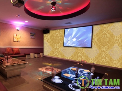 giay dan tuong karaoke, trang tri giay dan tuong phong karaoke, giấy dán tường trang trí karaoke, giấy dán tường quận thủ đức, mẫu giấy dán tường đẹp