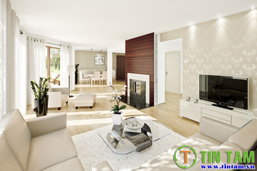 giấy dán tường phòng khách